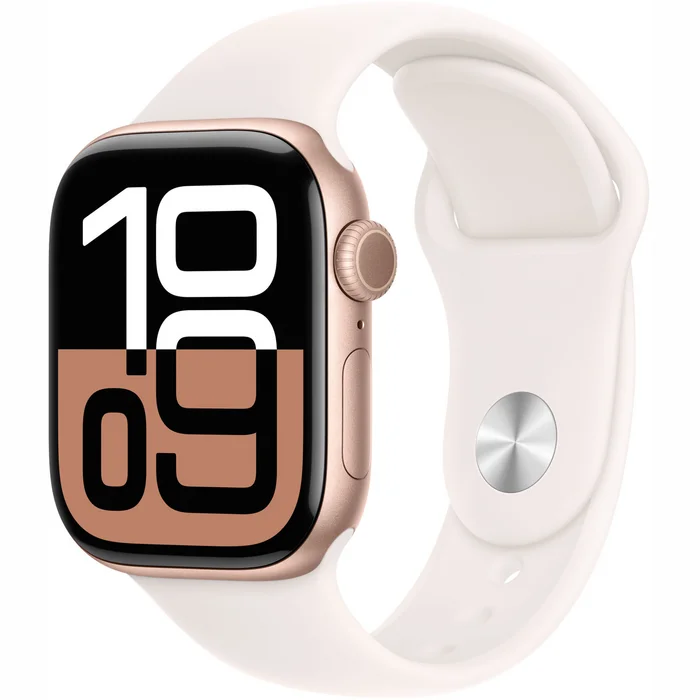 Viedpulkstenis Apple Watch Series 10 GPS 42mm Rose Gold Aluminium Case with Light Blush Sport Band - M/L