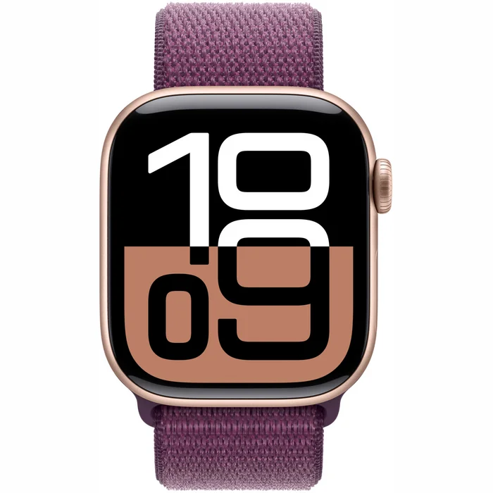 Viedpulkstenis Apple Watch Series 10 GPS 42mm Rose Gold Aluminium Case with Plum Sport Loop