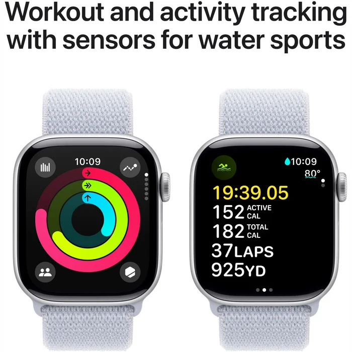 Viedpulkstenis Apple Watch Series 10 GPS 42mm Silver Aluminium Case with Blue Cloud Sport Loop