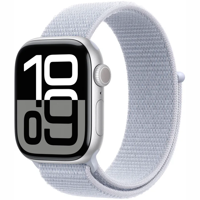 Viedpulkstenis Apple Watch Series 10 GPS 42mm Silver Aluminium Case with Blue Cloud Sport Loop