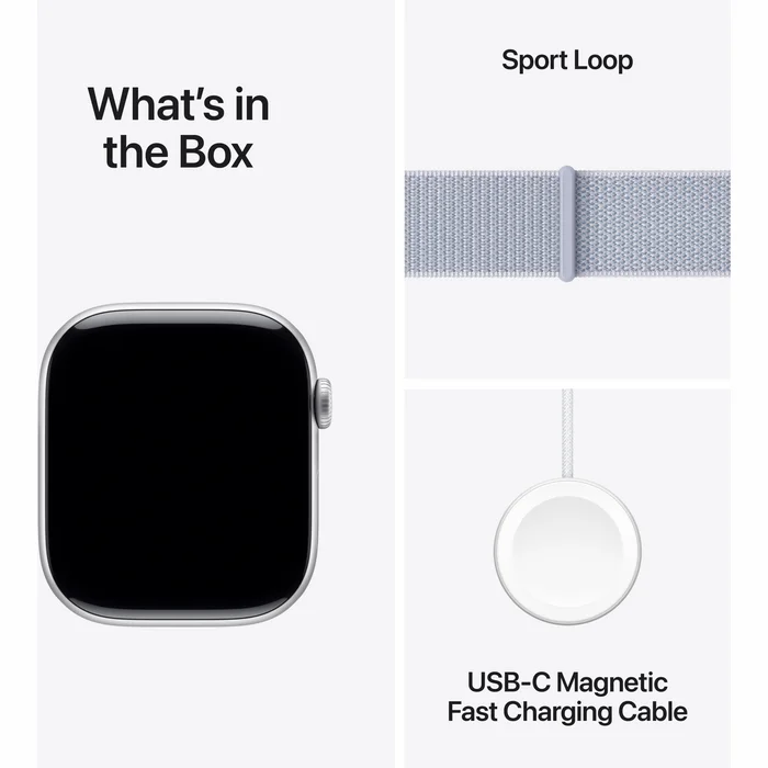 Viedpulkstenis Apple Watch Series 10 GPS 46mm Silver Aluminium Case with Blue Cloud Sport Loop