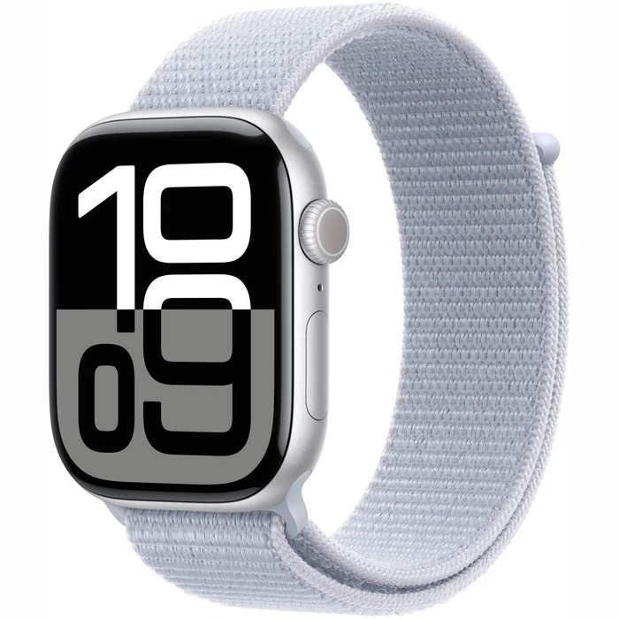 Viedpulkstenis Apple Watch Series 10 GPS 46mm Silver Aluminium Case with Blue Cloud Sport Loop