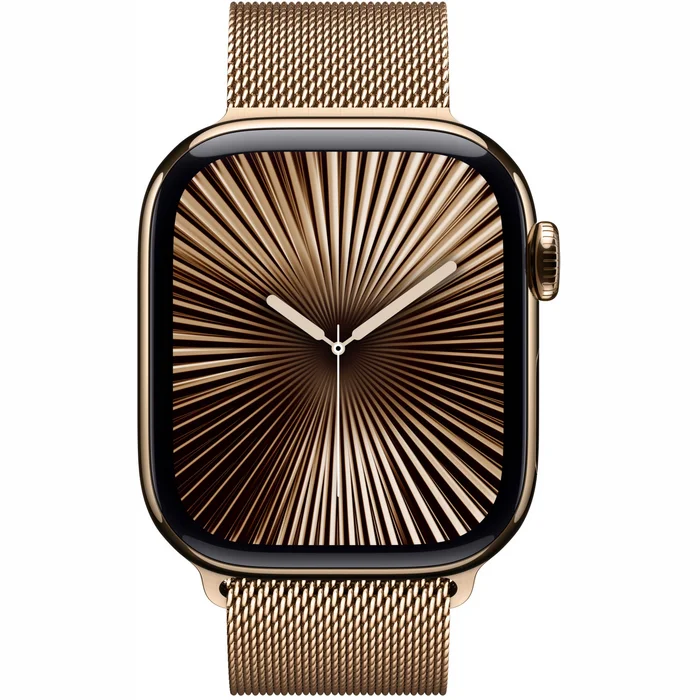 Viedpulkstenis Apple Watch Series 10 GPS + Cellular 42mm Gold Titanium Case with Gold Milanese Loop