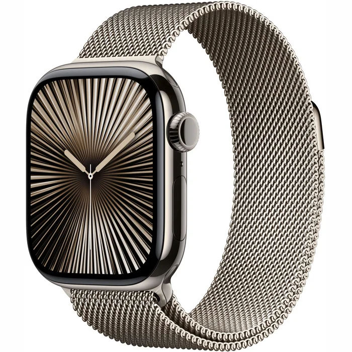 Viedpulkstenis Apple Watch Series 10 GPS + Cellular 42mm Natural Titanium Case with Natural Milanese Loop