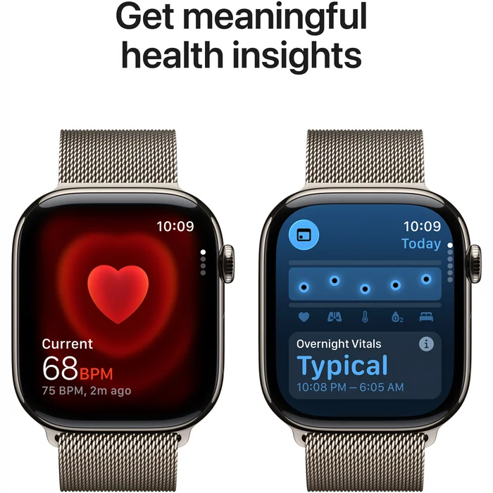 Apple Watch Series 11 GPS + Cellular 46mm Natural Titanium Case with Natural Milanese Loop - S/M