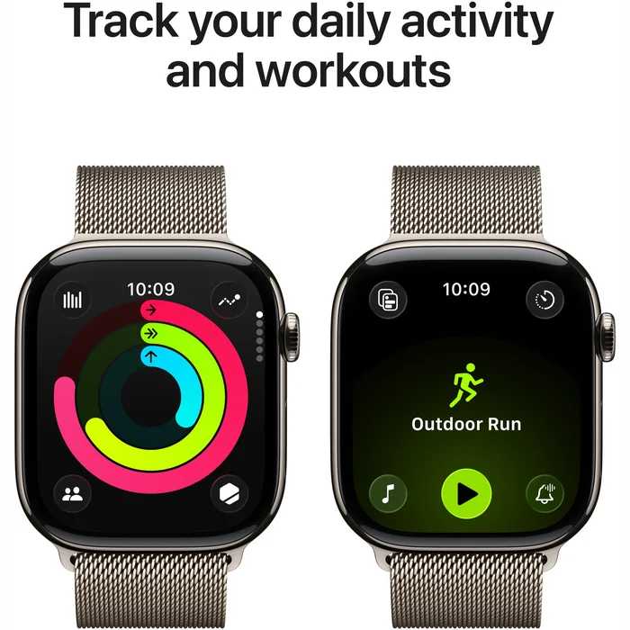 Apple Watch Series 11 GPS + Cellular 46mm Natural Titanium Case with Natural Milanese Loop - S/M