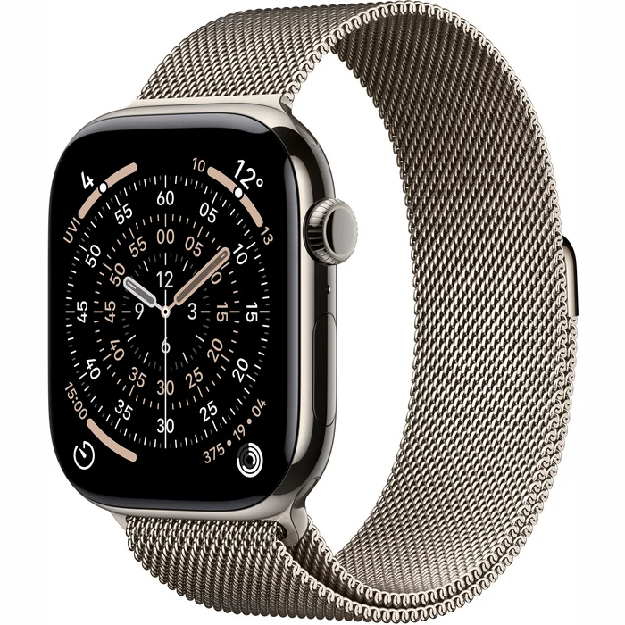 Apple Watch Series 11 GPS + Cellular 46mm Natural Titanium Case with Natural Milanese Loop - S/M