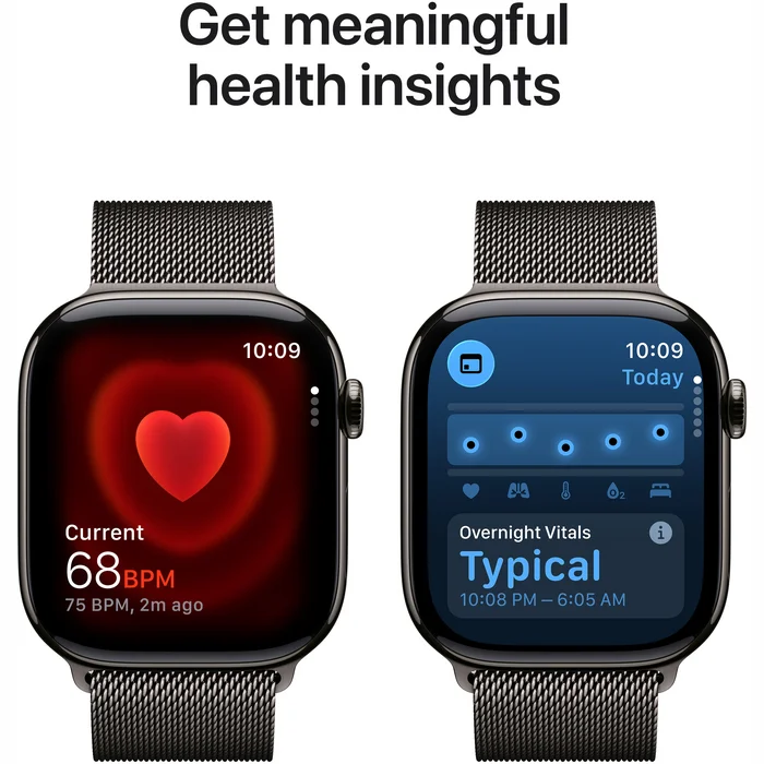 Apple Watch Series 11 GPS + Cellular 46mm Slate Titanium Case with Slate Milanese Loop - M/L