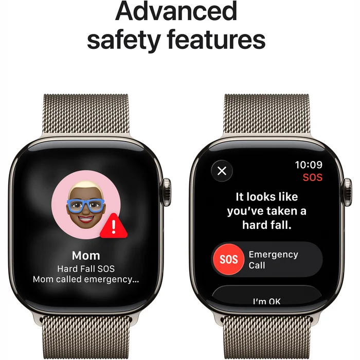 Apple Watch Series 11 GPS + Cellular 42mm Natural Titanium Case with Natural Milanese Loop