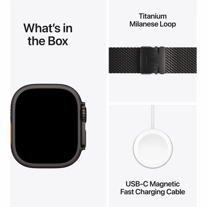 Viedpulkstenis Apple Watch Ultra 2 GPS + Cellular 49mm Black Titanium Case with Black Titanium Milanese Loop - L