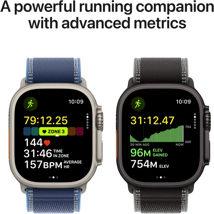 Apple Watch Ultra 3 GPS + Cellular 49mm Black Titanium Case with Black/Charcoal Trail Loop - M/L