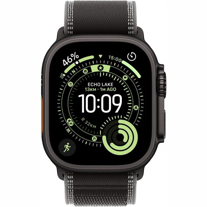 Apple Watch Ultra 3 GPS + Cellular 49mm Black Titanium Case with Black/Charcoal Trail Loop - M/L