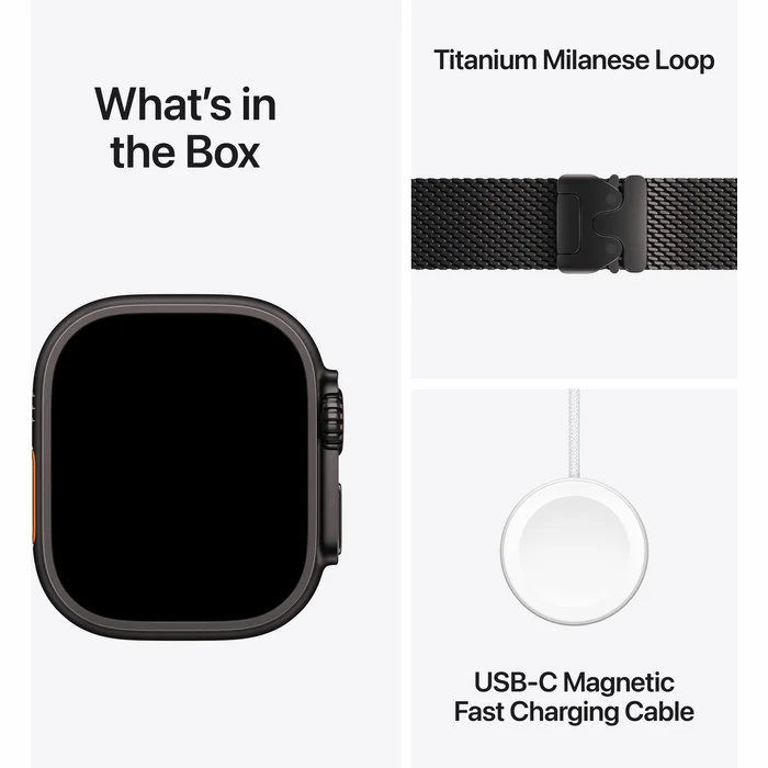 Apple Watch Ultra 3 GPS + Cellular 49mm Black Titanium Case with Black Titanium Milanese Loop - L
