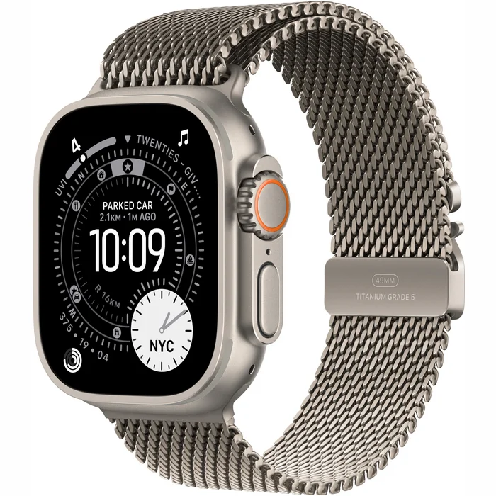 Apple Watch Ultra 3 GPS + Cellular 49mm Nat.Titanium Case with Nat.Titanium Milanese Loop -Large