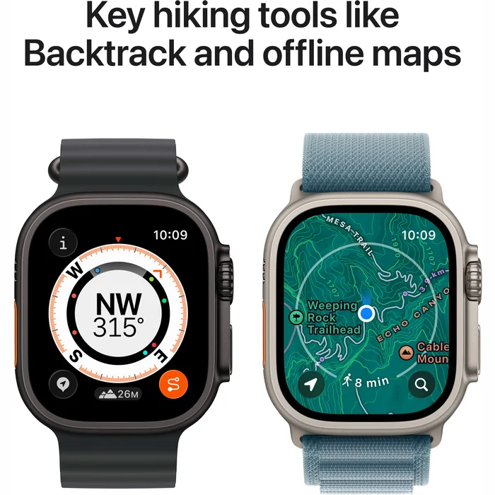 Apple Watch Ultra 3 GPS + Cellular 49mm Natural Titanium Case with Light Blue Alpine Loop - Large