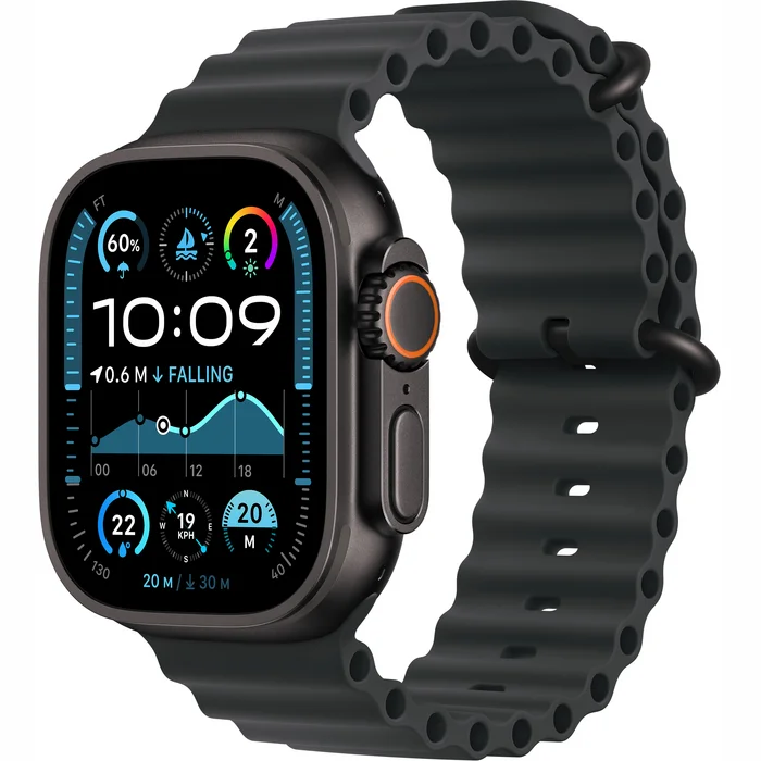 Viedpulkstenis Apple Watch Ultra 2 GPS + Cellular 49mm Black Titanium Case with Black Ocean Band