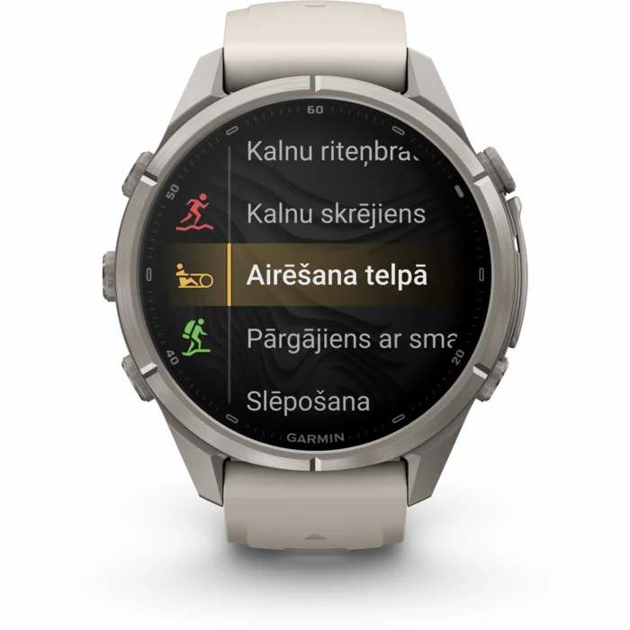 Garmin fenix 9 PRO 43mm inReach Titanium with Fog Gray/Dark Sandstone Silicone Band