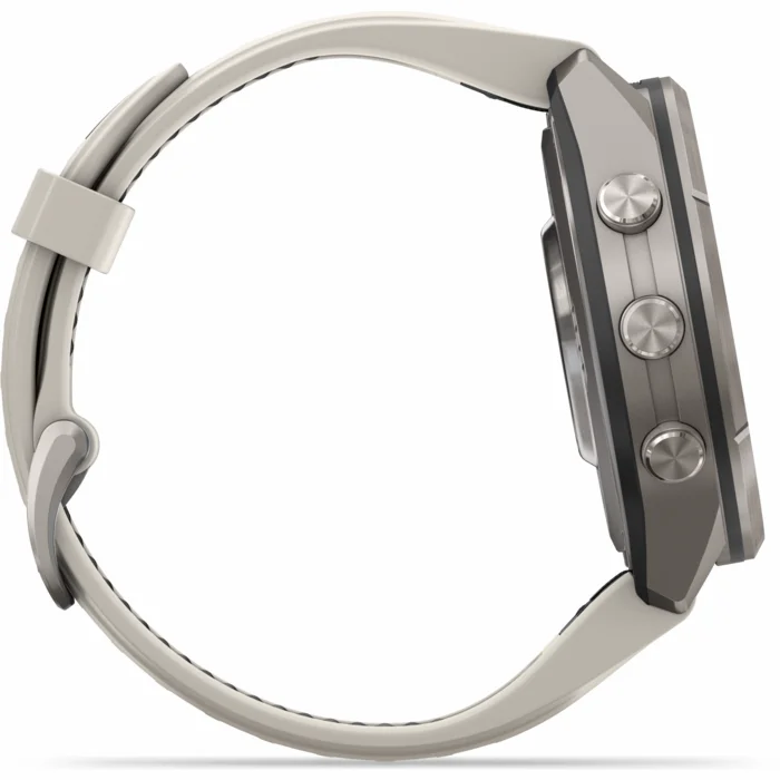 Garmin fenix 9 PRO 43mm inReach Titanium with Fog Gray/Dark Sandstone Silicone Band