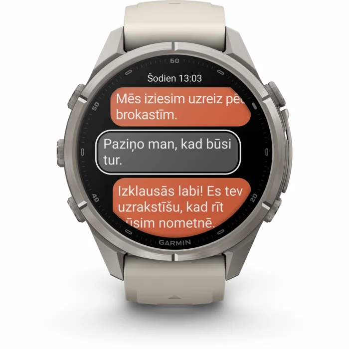 Garmin fenix 9 PRO 43mm inReach Titanium with Fog Gray/Dark Sandstone Silicone Band