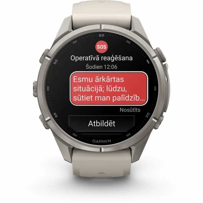 Garmin fenix 9 PRO 43mm inReach Titanium with Fog Gray/Dark Sandstone Silicone Band