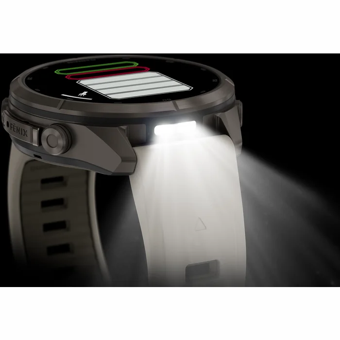 Garmin fenix 9 PRO 43mm inReach Titanium with Fog Gray/Dark Sandstone Silicone Band