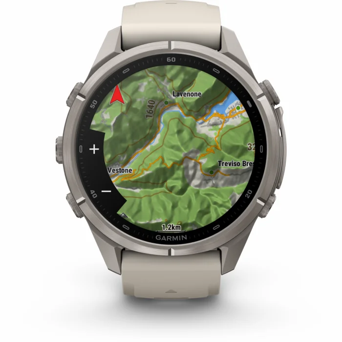 Garmin fenix 9 PRO 43mm inReach Titanium with Fog Gray/Dark Sandstone Silicone Band