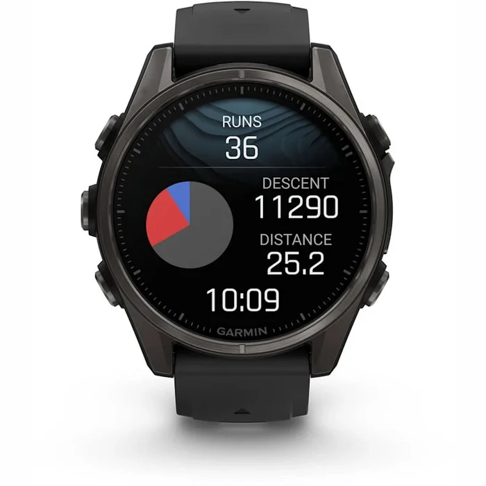 Viedpulkstenis Garmin fenix 8 43mm AMOLED,Sapphire Grey DLC Titanium with Black/Pebble Grey silicone band