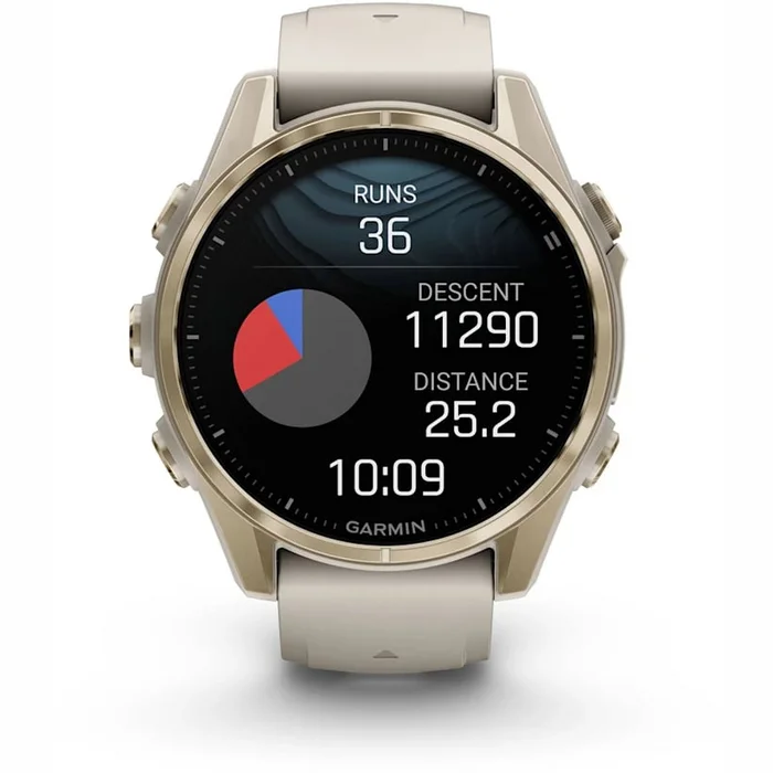 Viedpulkstenis Garmin fenix 8 43mm AMOLED Sapphire Soft Gold with Fog Gray/Dark