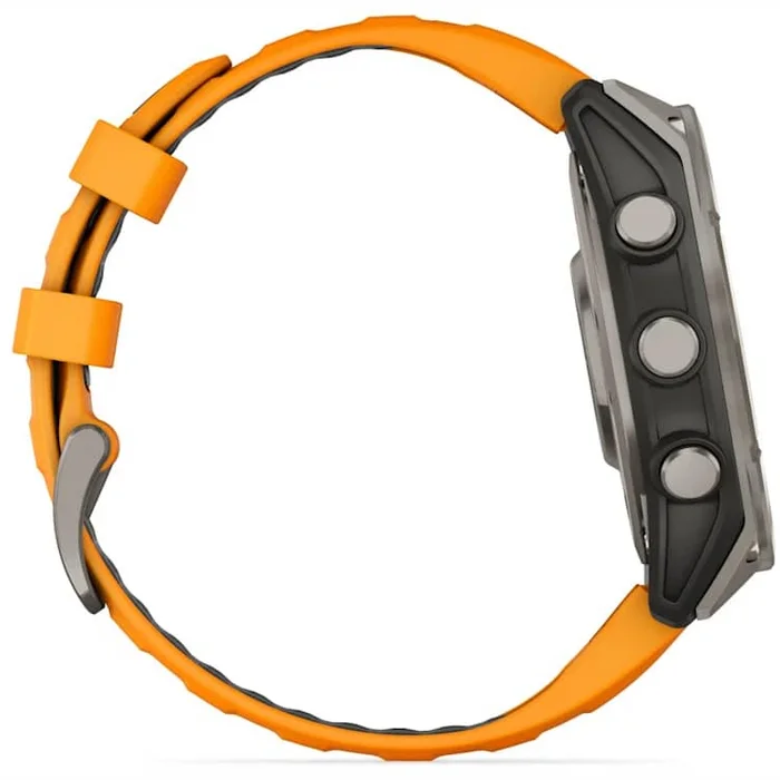 Viedpulksteņi Garmin fenix 8 47mm AMOLED Sapphire Titanium with Spark Orange/Graphite silicone band