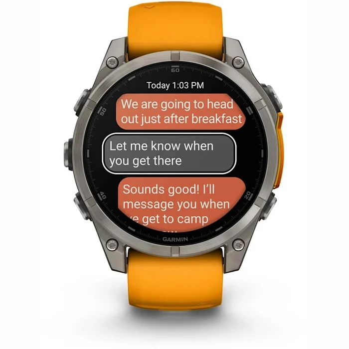 Viedpulksteņi Garmin fenix 8 47mm AMOLED Sapphire Titanium with Spark Orange/Graphite silicone band