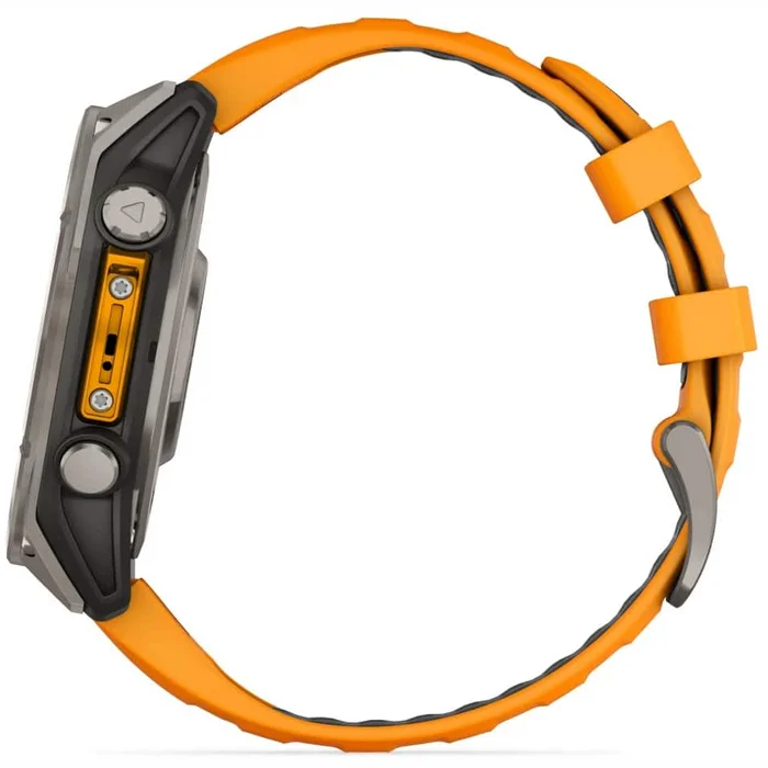 Viedpulksteņi Garmin fenix 8 47mm AMOLED Sapphire Titanium with Spark Orange/Graphite silicone band