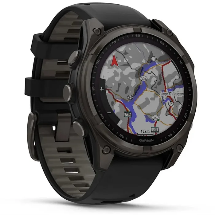 Garmin fenix 8 47mm Solar Sapphire Carbon Grey DLC Titanium with Black/Pebble Grey