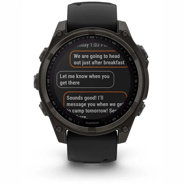 Garmin fenix 8 47mm Solar Sapphire Carbon Grey DLC Titanium with Black/Pebble Grey