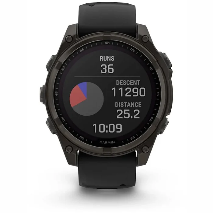 Garmin fenix 8 47mm Solar Sapphire Carbon Grey DLC Titanium with Black/Pebble Grey