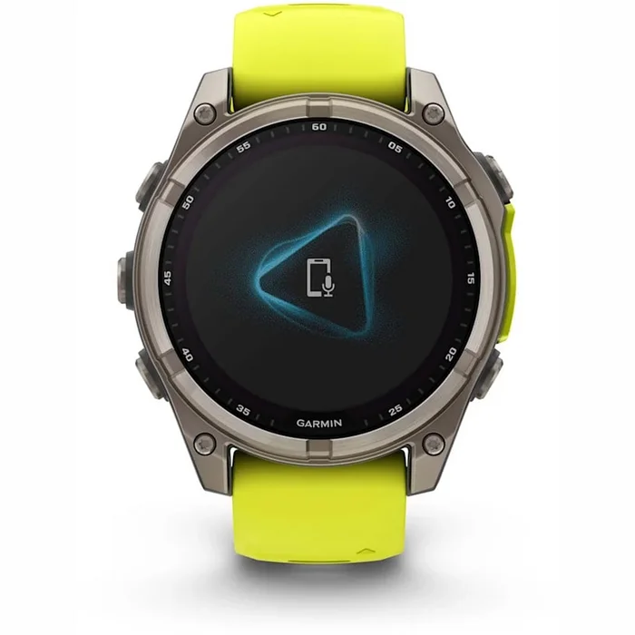 Viedpulksteņi Garmin fenix 8 47mm Solar Sapphire Titanium with Amp Yellow/Graphite silicone band