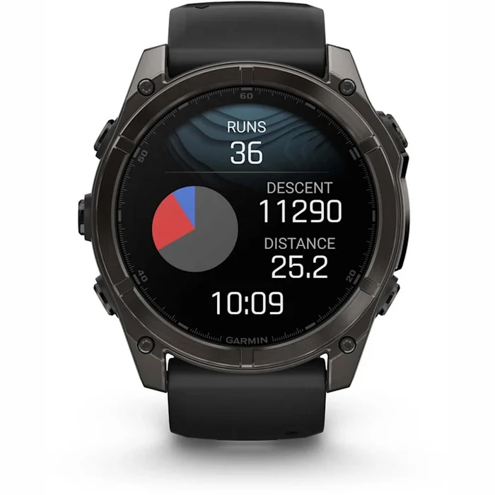 Viedpulkstenis Garmin fenix 8 51 mm AMOLED Sapphire Carbon Grey with Black/Pebble Grey silicone band