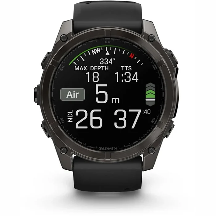 Viedpulkstenis Garmin fenix 8 51 mm AMOLED Sapphire Carbon Grey with Black/Pebble Grey silicone band