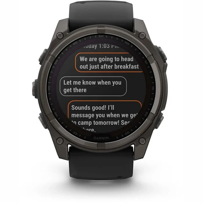 Viedpulkstenis Garmin fenix 8 51mm Solar Sapphire Carbon Grey DLC Titanium with Black/Pebble Grey