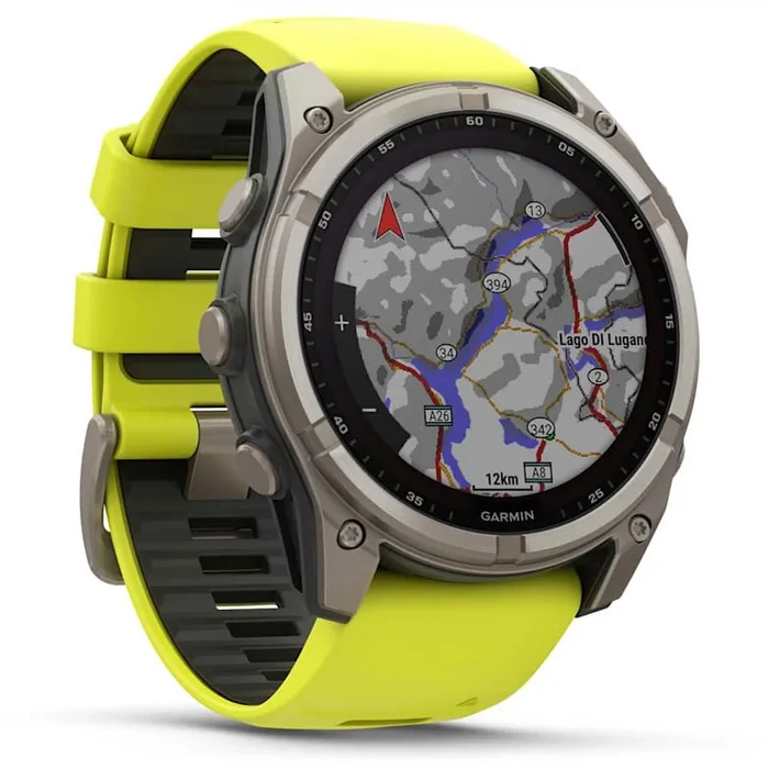 Viedpulksteņi Garmin fenix 8 51mm Solar Sapphire Titanium with Amp Yellow/Graphite silicone band
