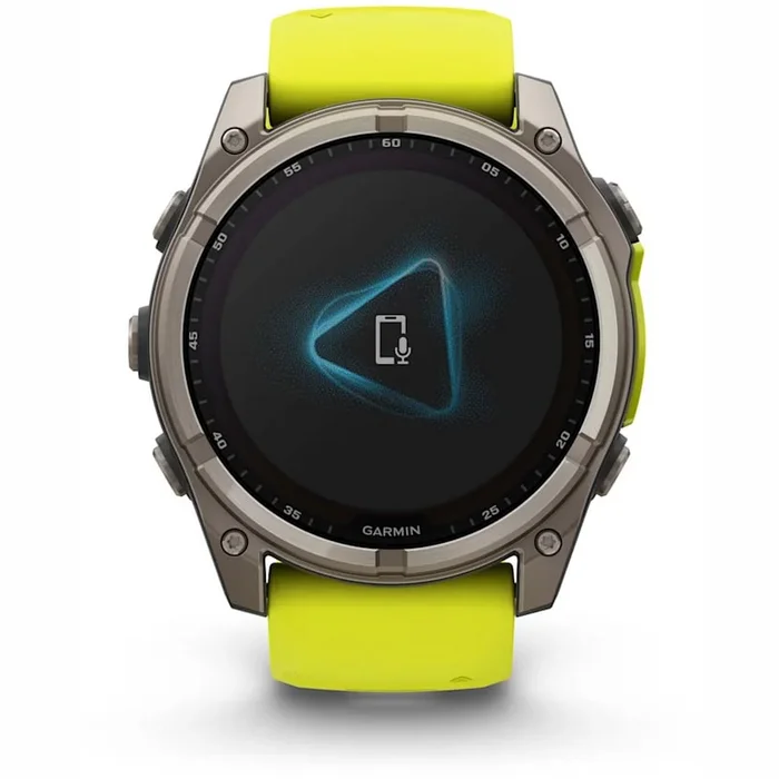 Viedpulksteņi Garmin fenix 8 51mm Solar Sapphire Titanium with Amp Yellow/Graphite silicone band