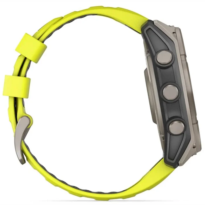 Viedpulksteņi Garmin fenix 8 51mm Solar Sapphire Titanium with Amp Yellow/Graphite silicone band