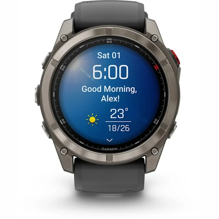 Garmin fenix 8 Pro 51mm AMOLED Sapphire Titan Gray with Black silicone band