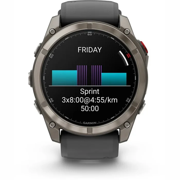 Garmin fenix 8 Pro 51mm AMOLED Sapphire Titan Gray with Black silicone band