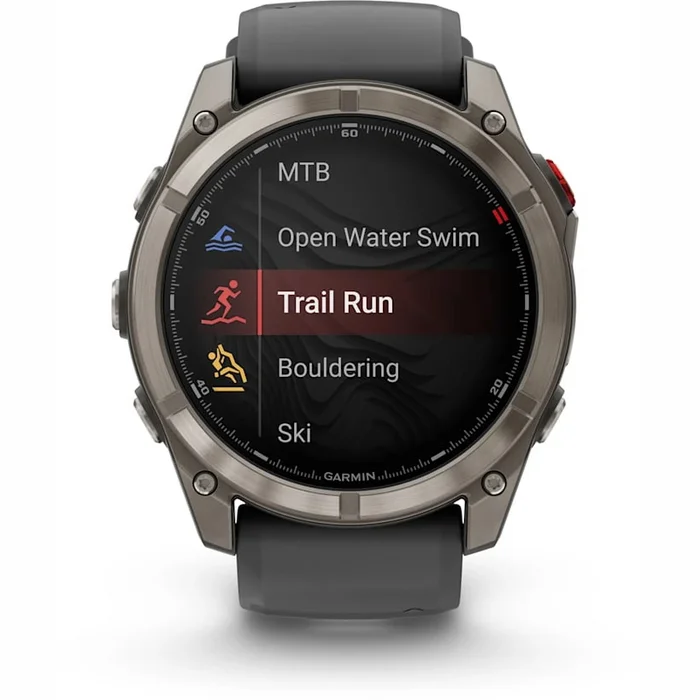 Garmin fenix 8 Pro 51mm AMOLED Sapphire Titan Gray with Black silicone band