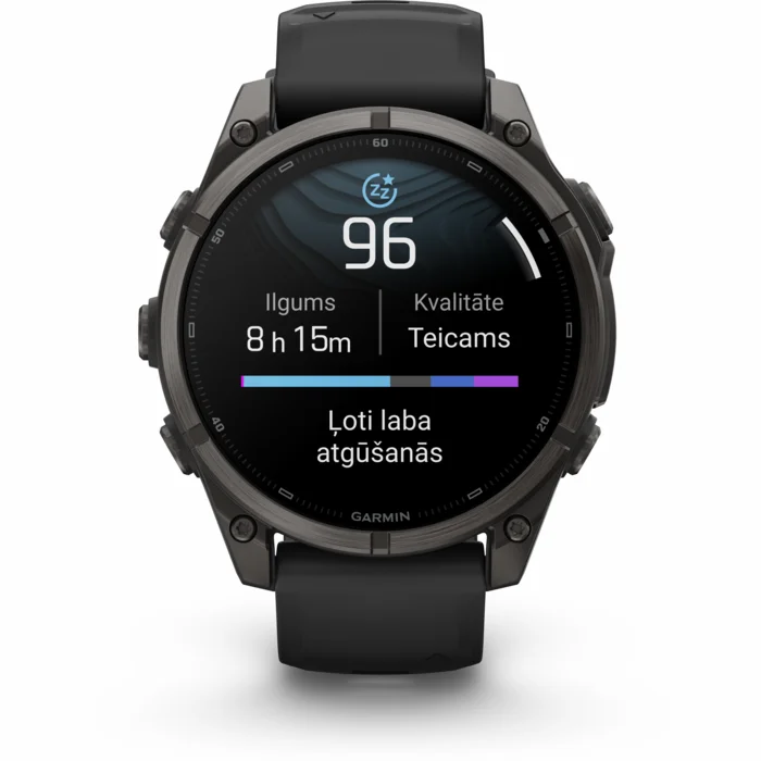 Garmin fenix 9 47mm Carbon Gray DLC Titanium with Black Silicone Band