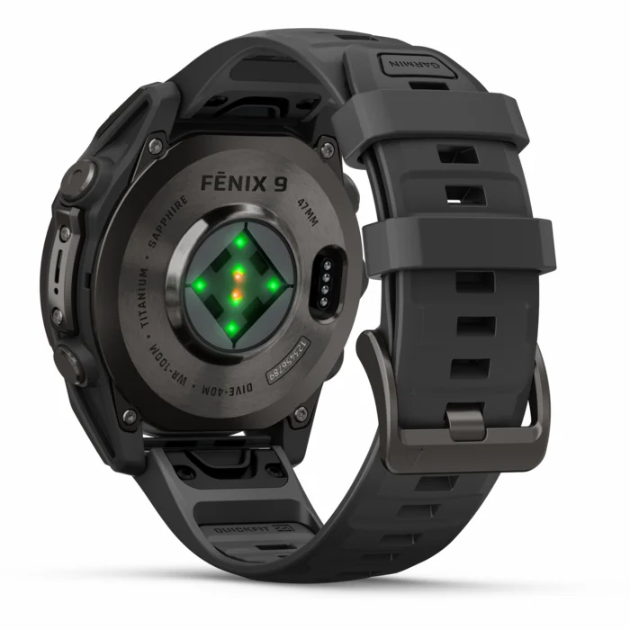 Garmin fenix 9 47mm Carbon Gray DLC Titanium with Black Silicone Band
