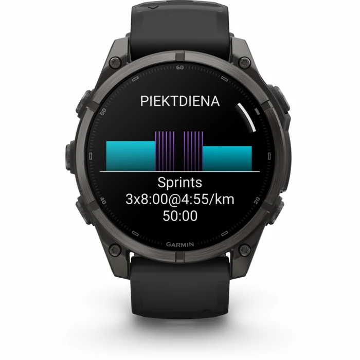 Garmin fenix 9 47mm Carbon Gray DLC Titanium with Black Silicone Band