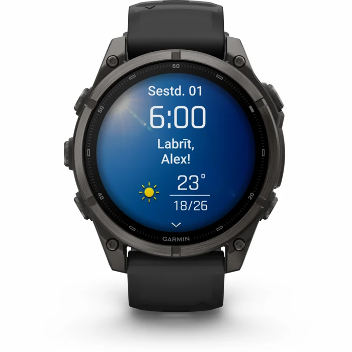 Garmin fenix 9 47mm Carbon Gray DLC Titanium with Black Silicone Band