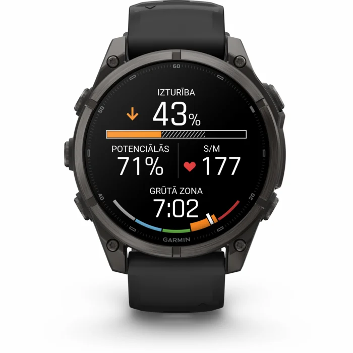Garmin fenix 9 47mm Carbon Gray DLC Titanium with Black Silicone Band