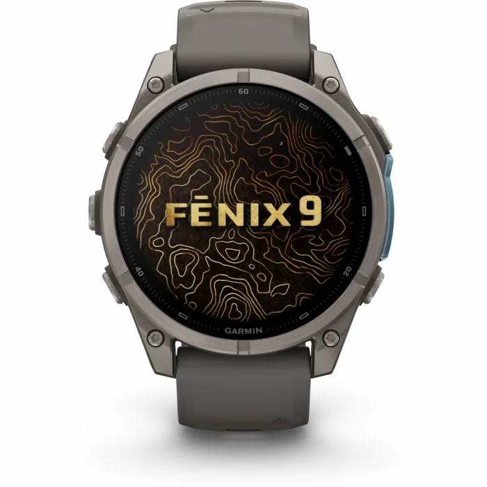 Garmin fenix 9 47mm Titanium with Pebble Gray Silicone Band